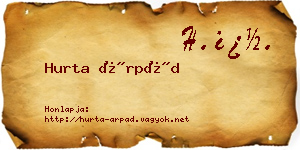 Hurta Árpád névjegykártya